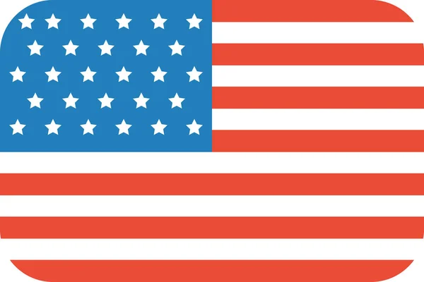 Bandera Estados Unidos América Icono Plano Vector Ilustración — Vector de stock