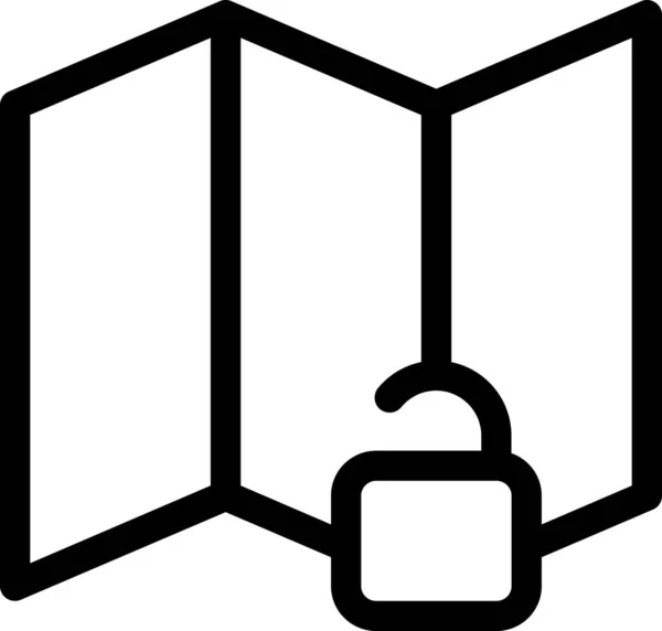 Mapa Ícone Plano Vetor Ilustração — Vetor de Stock