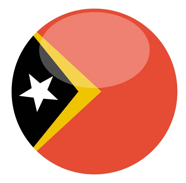 Timor Leste Flagga Isolerad Vit Bakgrund Vektor Illustration — Stock vektor