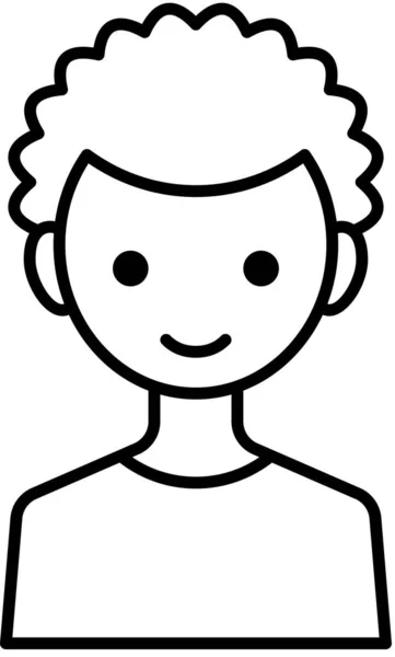 Человеческое Лицо Мальчишеская Аватарка Значок Улыбки Минималистская Векторная Иллюстрация — стоковый вектор
