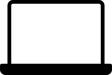 dizüstü bilgisayar düz simgesi, vektör illüstrasyonu