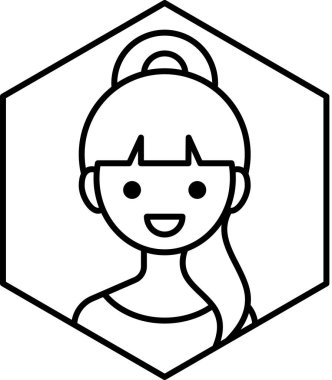 kız avatar simgesi, profil vektör çizimi