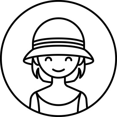 kız avatar simgesi, profil vektör çizimi