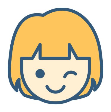 Wink emoticon kavramı, vektör illüstrasyonu
