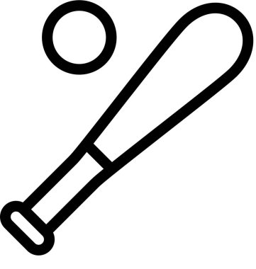 beysbol simgesi, minimalist vektör illüstrasyonu