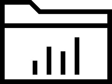 iş grafiği simgesi, analitik konsept, minimalist vektör illüstrasyonu