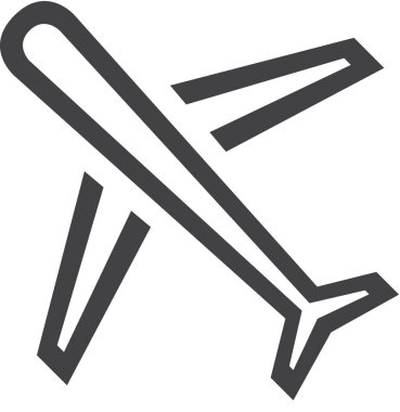 Uçak düzlemi simgesi, vektör, illüstrasyon 