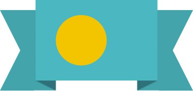 Palau düz simgesi bayrağı, vektör illüstrasyonu