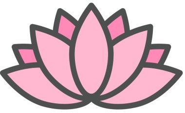 Nilüfer çiçeği süslemesinin basit vektör çizimi, çiçek çiçeği çiçeği çiçeği sanatı