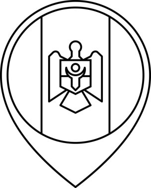 Moldova düz simgesi bayrağı, vektör illüstrasyonu 