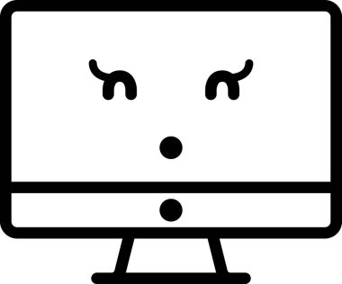 İfade yüz ifadesi duygu simgesi vektörü, masaüstü bilgisayarında nutku tutulmuş yüz avatarı