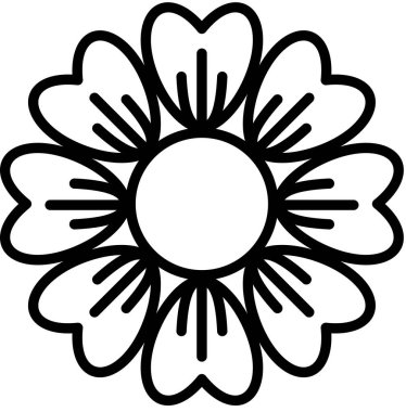 Papatya çiçeği süslemesinin vektör illüstrasyonu, çiçek çiçeği çiçeği sanatı