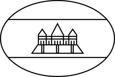 Kamboçya simgesi bayrağı, vektör illüstrasyonu