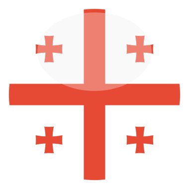 Beyaz arkaplanda izole edilmiş Gürcistan bayrağı, vektör illüstrasyonu