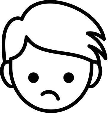 mutsuz avatar, emoticon konsept vektör çizimi