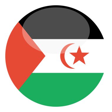 Batı Sahara bayrağı beyaz arkaplanda izole edildi, vektör illüstrasyonu