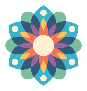 Çiçek mandala vektör çizimi 