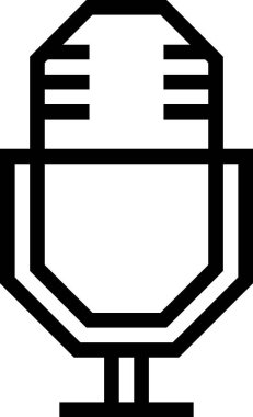 mikrofon düz simgesi, vektör illüstrasyonu