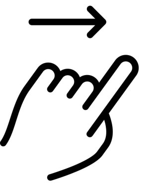 Beyaz arkaplan üzerinde izole parmak kaydırma, vektör illüstrasyon 