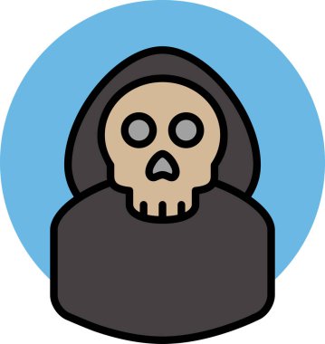 Cadılar Bayramı ölüm ikonu, vektör illüstrasyonu