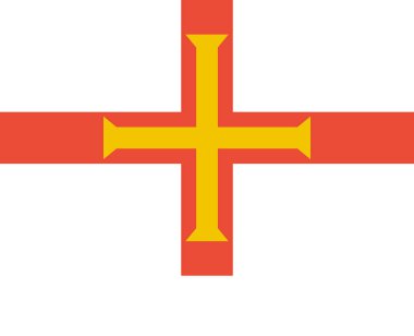 Guernsey düz simgesinin bayrağı, vektör illüstrasyonu