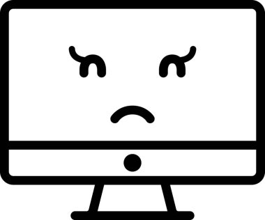 üzgün yüz avatarı, emoticon konsept vektör çizimi