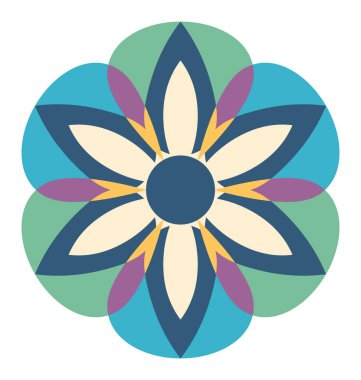 Çiçek mandala vektör çizimi 