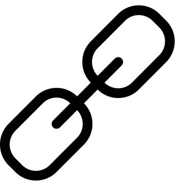 beyaz arkaplanda bağlantı simgesi izole edildi, vektör illüstrasyonu