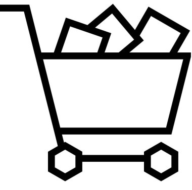 Alışveriş arabası, minimalist vektör çizimi