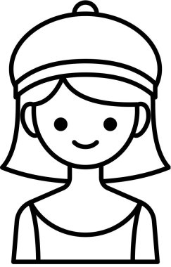 kız avatar simgesi, profil vektör çizimi