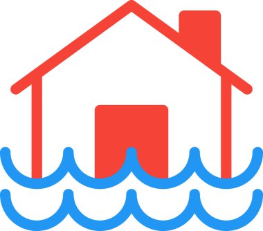 ev düz simgesi, vektör illüstrasyonu