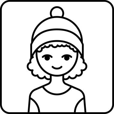 kız avatar simgesi, profil vektör çizimi