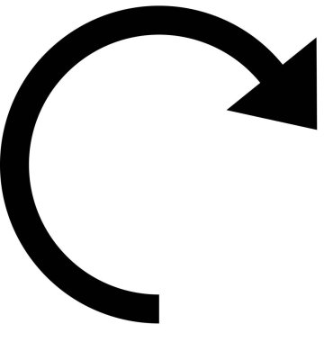 Beyaz arkaplanda izole edilmiş ok simgesi, vektör illüstrasyonu