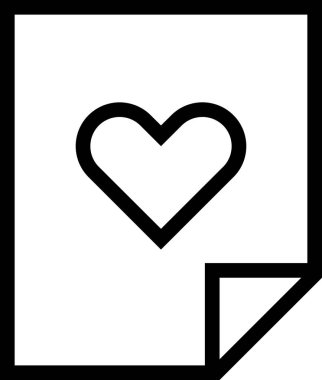 Sevgililer günü kalp simgesi, minimalist vektör illüstrasyonu