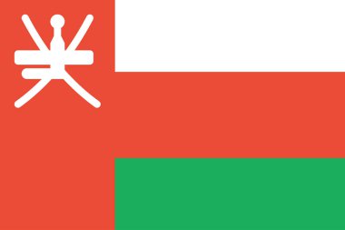 Umman düz simgesi bayrağı, vektör illüstrasyonu