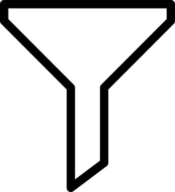 beyaz arkaplanda izole edilmiş huni simgesi, vektör illüstrasyonu