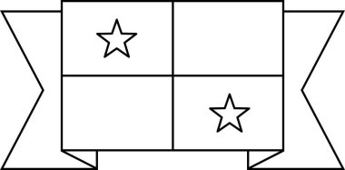 Panama düz simgesi bayrağı, vektör illüstrasyonu