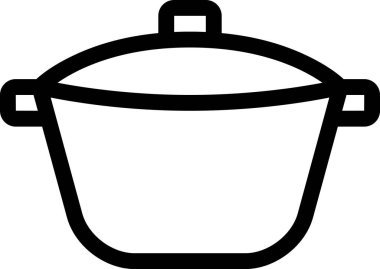 pot simgesi beyaz arkaplanda izole edildi, vektör illüstrasyonu