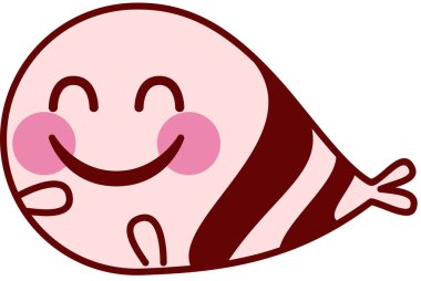 Maskot duygularının modern grafik çizimi Blush ifadesi