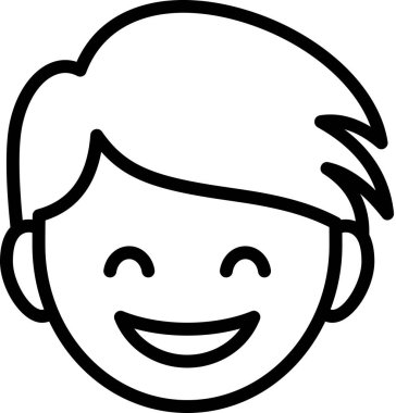  gülen yüz beyaz arkaplanda izole edilmiş, vektör illüstrasyonu