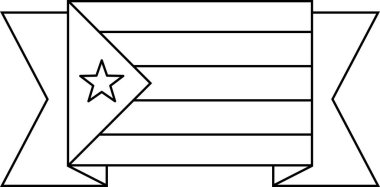 Porto Riko vektör illüstrasyonunun bayrağı