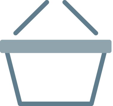 Sepet düz simgesi, vektör illüstrasyonu