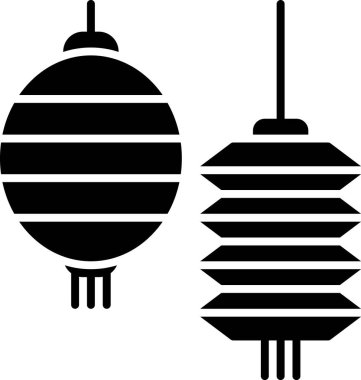 Ayışığı şenlik feneri simgesi, minimalist vektör illüstrasyonu