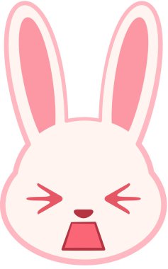 Sevimli tavşan ifadesi, minimalist vektör çizimi