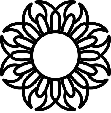 Yıldız çiçeği süslemesinin vektör illüstrasyonu, çiçek çiçeği çiçek çiçeği sanatı