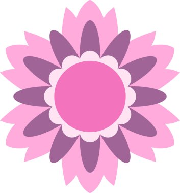 Çiçek süslemesinin pembe mor vektör çizimi, çiçek çiçeği çiçeği çiçek sanatı