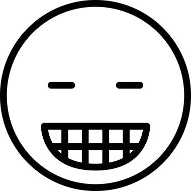 Beyaz arkaplanda sırıtış, vektör illüstrasyonu