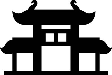 Renkli tapınak düz simgesi, vektör illüstrasyonu