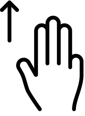 el simgesini kaldır, parmak vektör illüstrasyonuna dokun