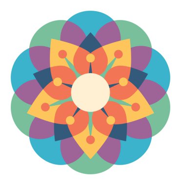 Çiçek mandala vektör çizimi 